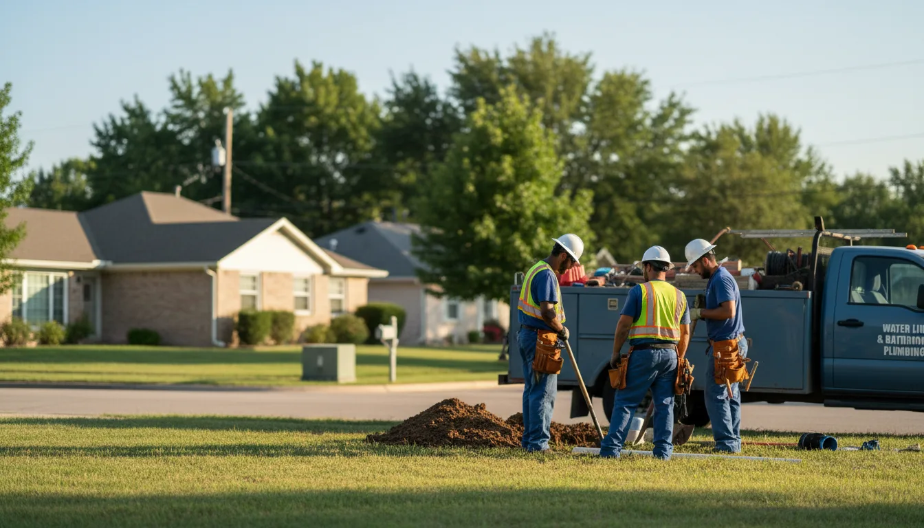 Residential water line and bathroom plumbing service in Reynolds, NE